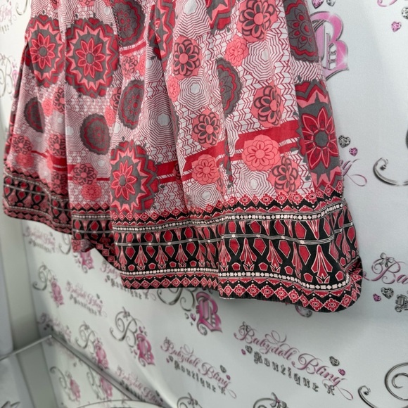 Soyaconcept skirt pleated paisley Chic Floral A-Line Skirt - Red and Pink - Picture 5 of 12